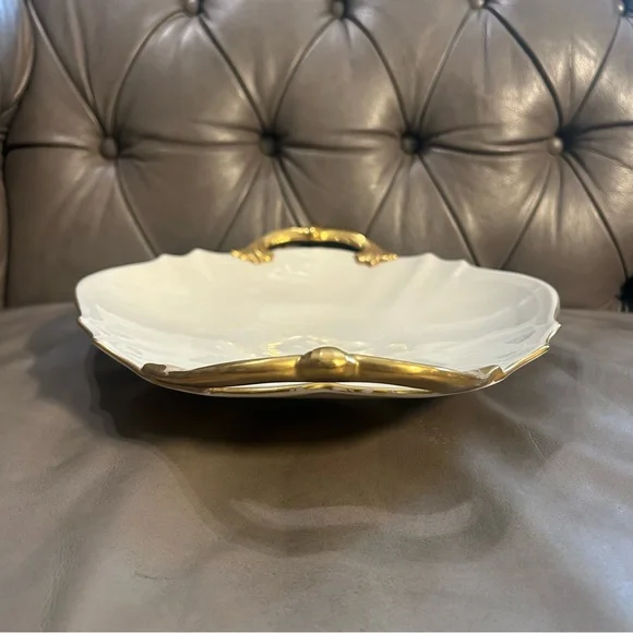 VTG Lenox Valencia Gold and Ivory Serving Platter Vintage - Picture 7 of 16